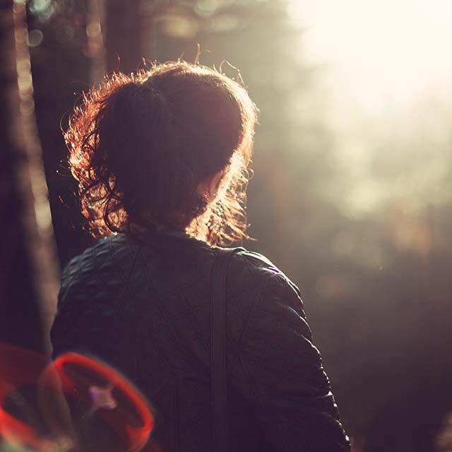 Kvinna bakifrån, test för depression